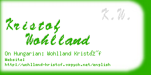 kristof wohlland business card